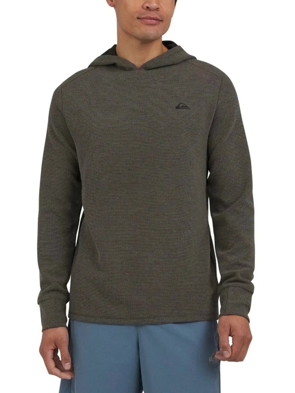 Quiksilver Men's L Gray Pullover Hoodie Regular Fit 4-Way Stretch